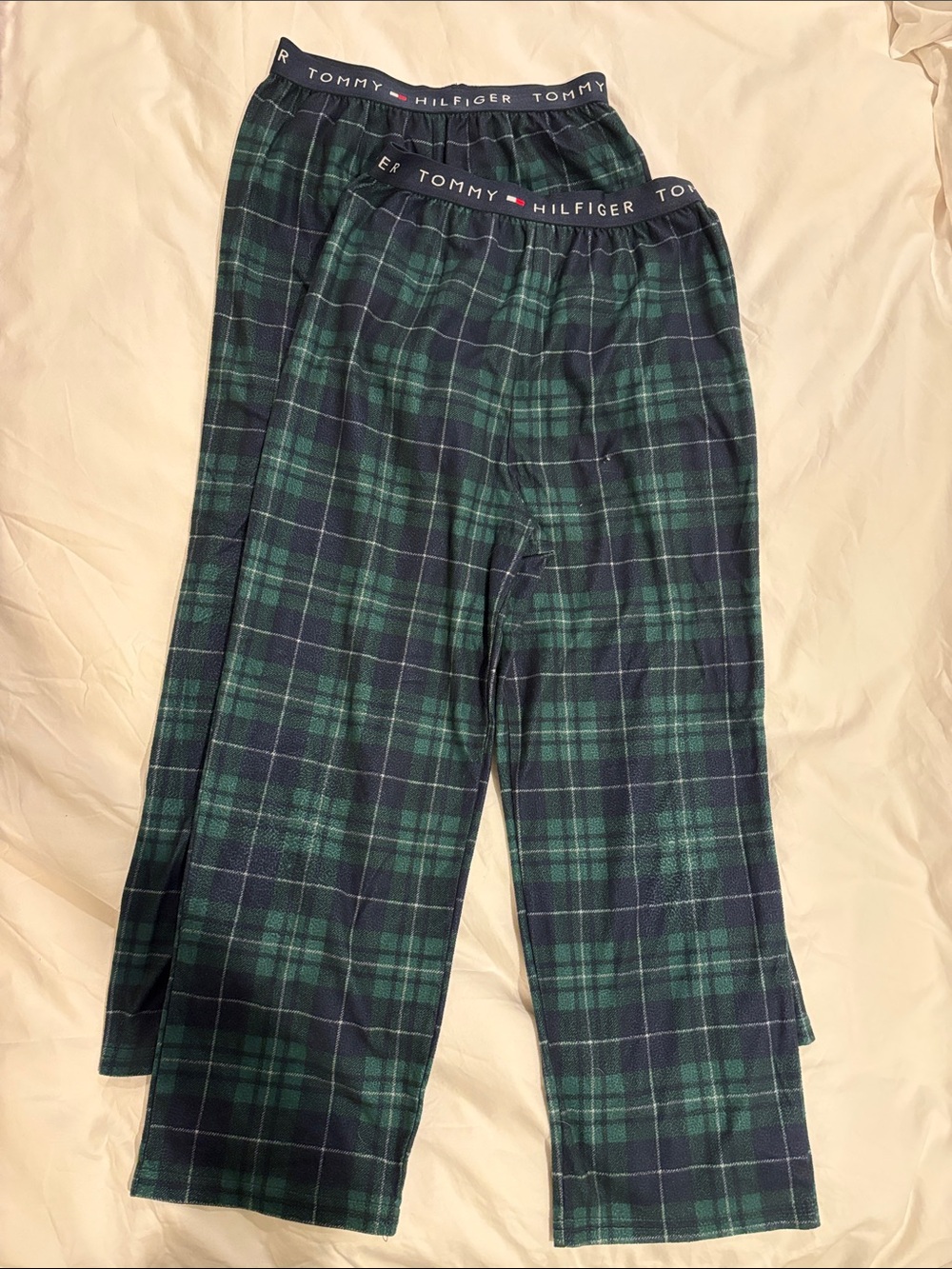 Tommy Hilfiger Navy & Green Plaid Lounge Pants / Pajama Bottoms (2 pairs)